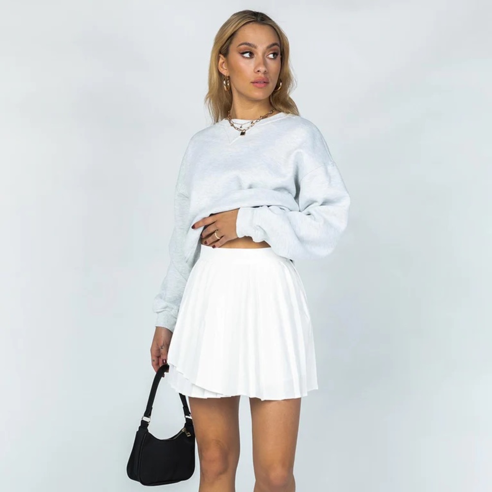 Alyssa Pleated Mini Skirt White